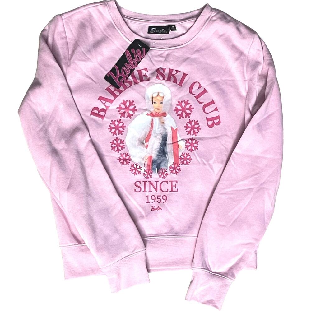 Barbie sweatshirt pink ski club barbiecore collector winter snowflakes junior M